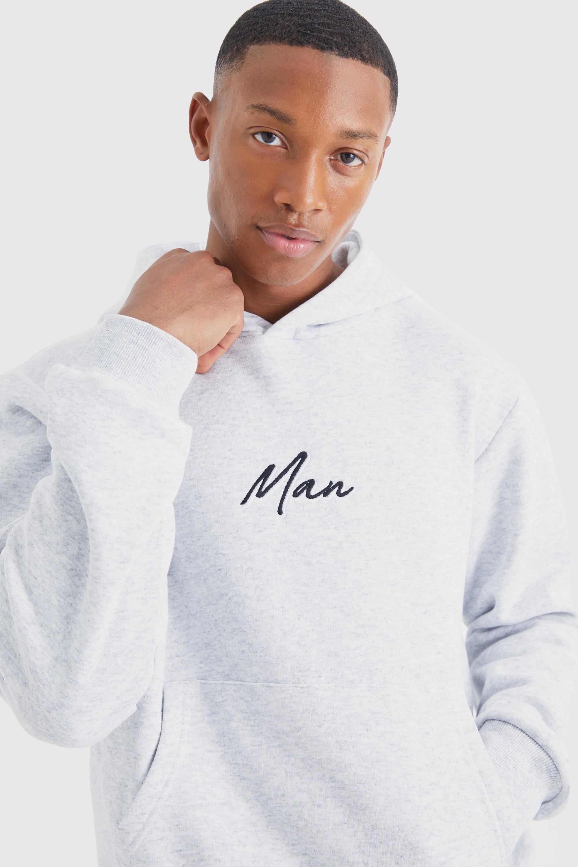 Man Boxy Marl Hoodie boohoo DK